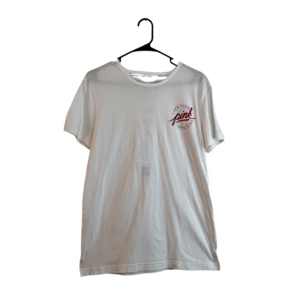 NWOT White Victoria Secret Pink XS Short Sleeve Top With Back Lacing